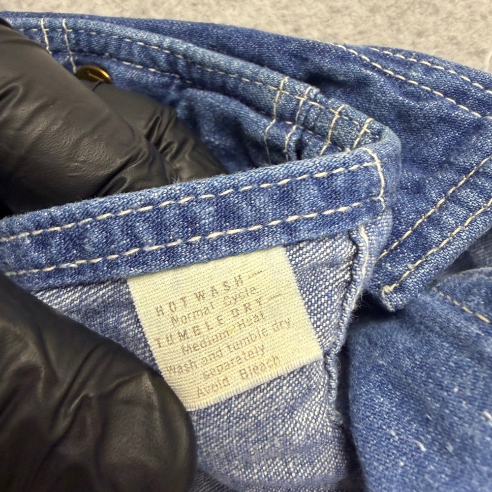 Vintage 70s Lee Denim Bib Overalls Mens 34x30 Blue Workwear Made in USA - Picture 3 of 9